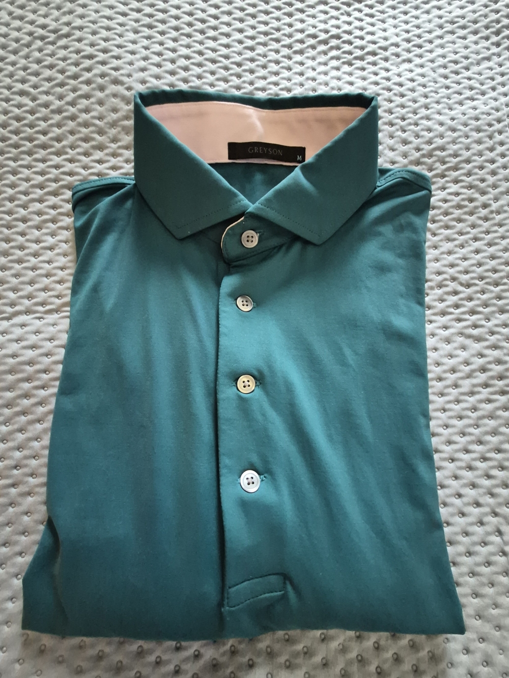 Greyson Men’s Teal Green Golf Polo Shirt - M